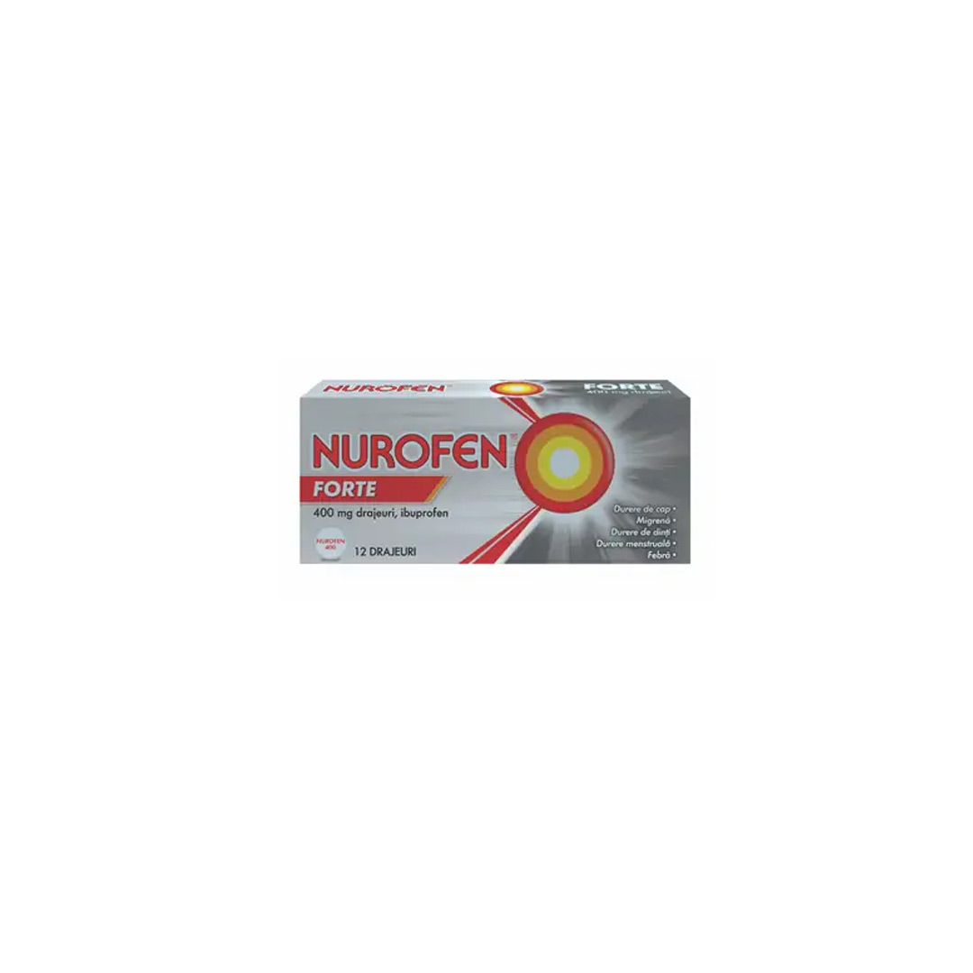 Nurofen Forte 400 mg, 12 drajeuri, Reckitt Benckiser