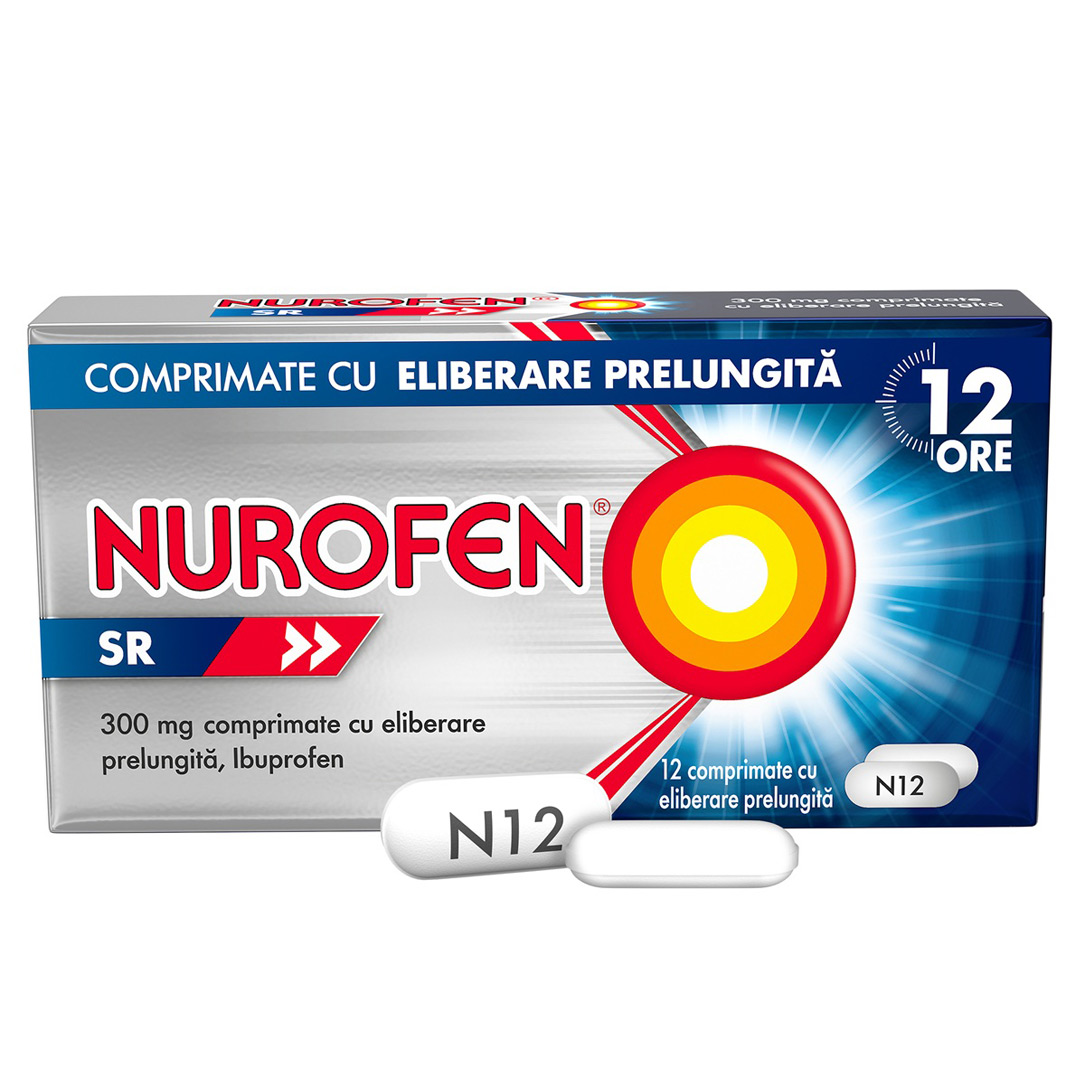 Nurofen SR, 300 mg, 12 comprimate cu eliberare prelungita, Reckitt Benckiser