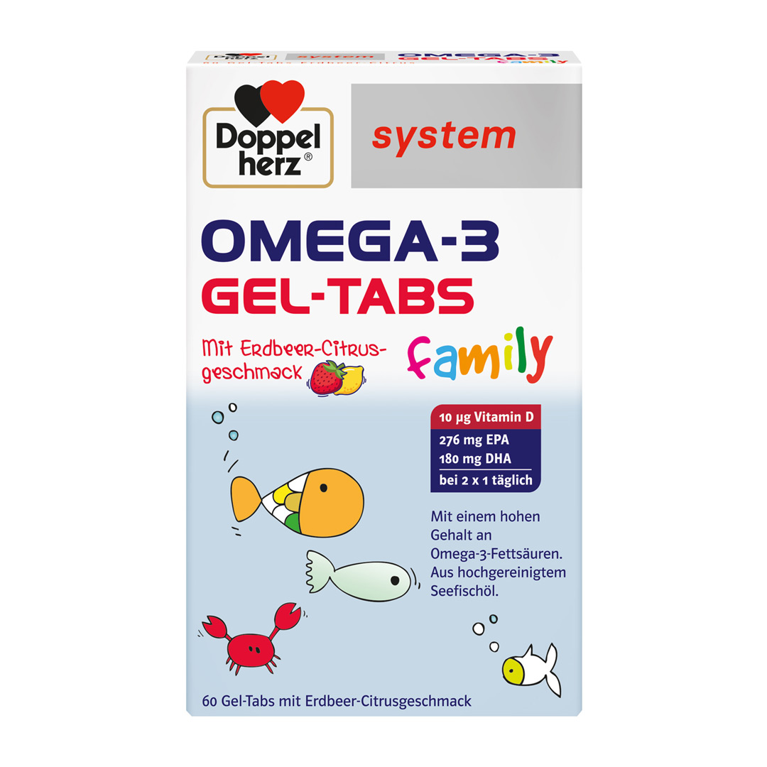 Omega 3 Gel Tabs Family, 60 comprimate masticabile moi, Doppelherz