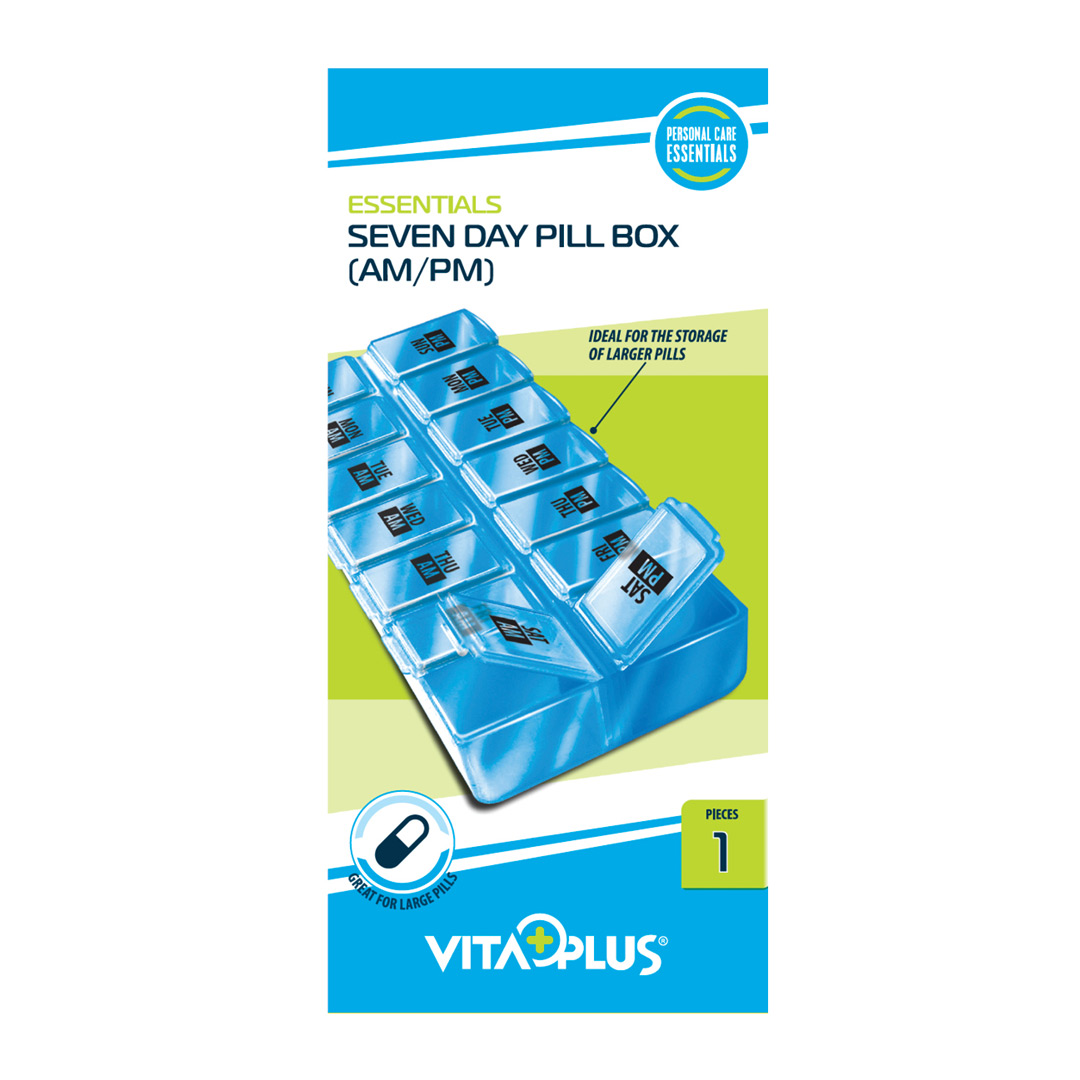 Organizator saptamanal pentru medicamente, cu sertare AM/PM, Vita Plus