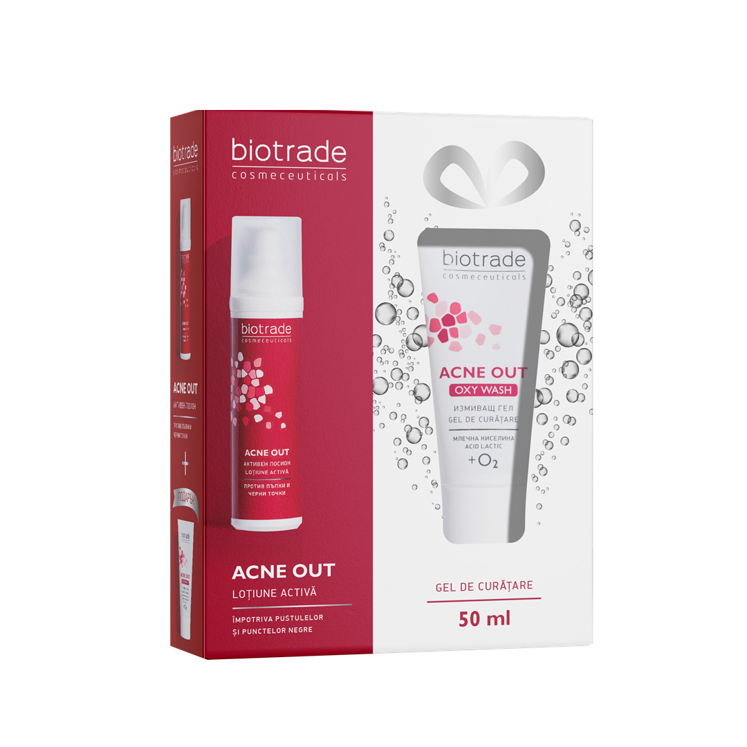 Pachet: Acne Out Lotiune activa + Acne Out Oxy Wash, 60 + 50ml, Biotrade