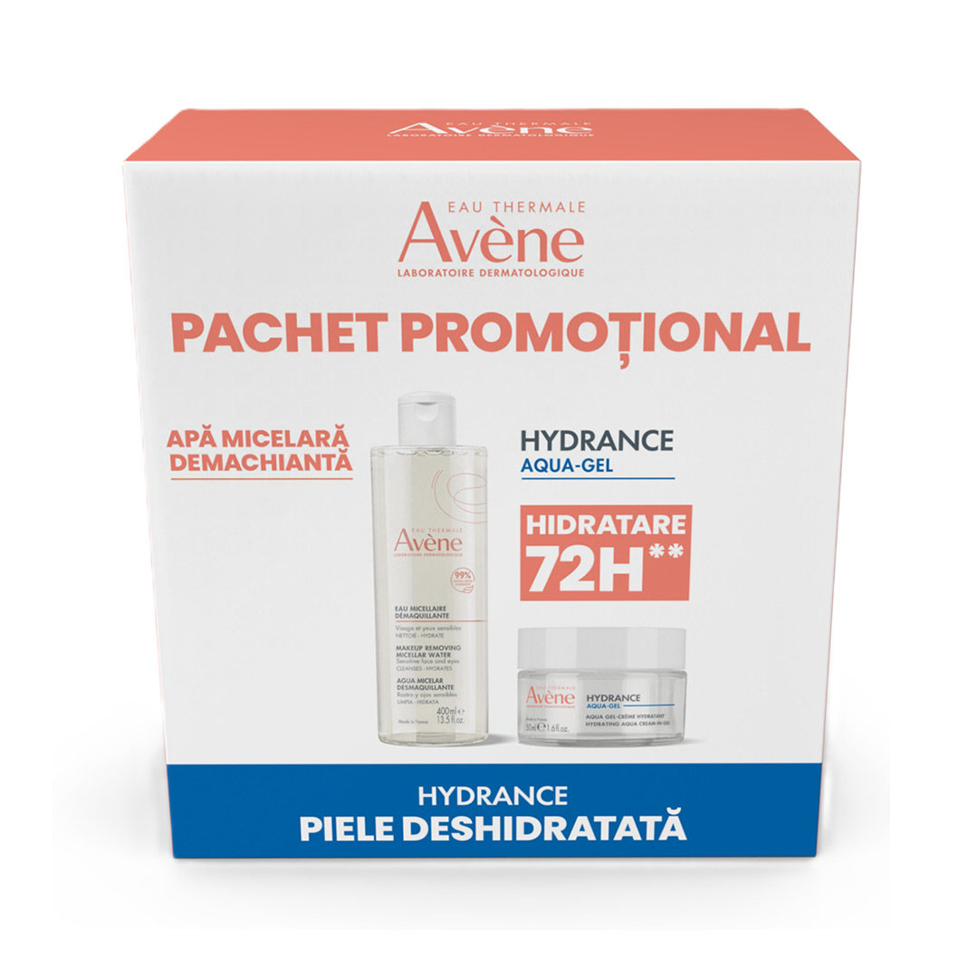 Pachet: Apa micelara demachainta, 400 ml + Crema hidratanta de fata Aqua Gel Hydrance, 50 ml, Avene