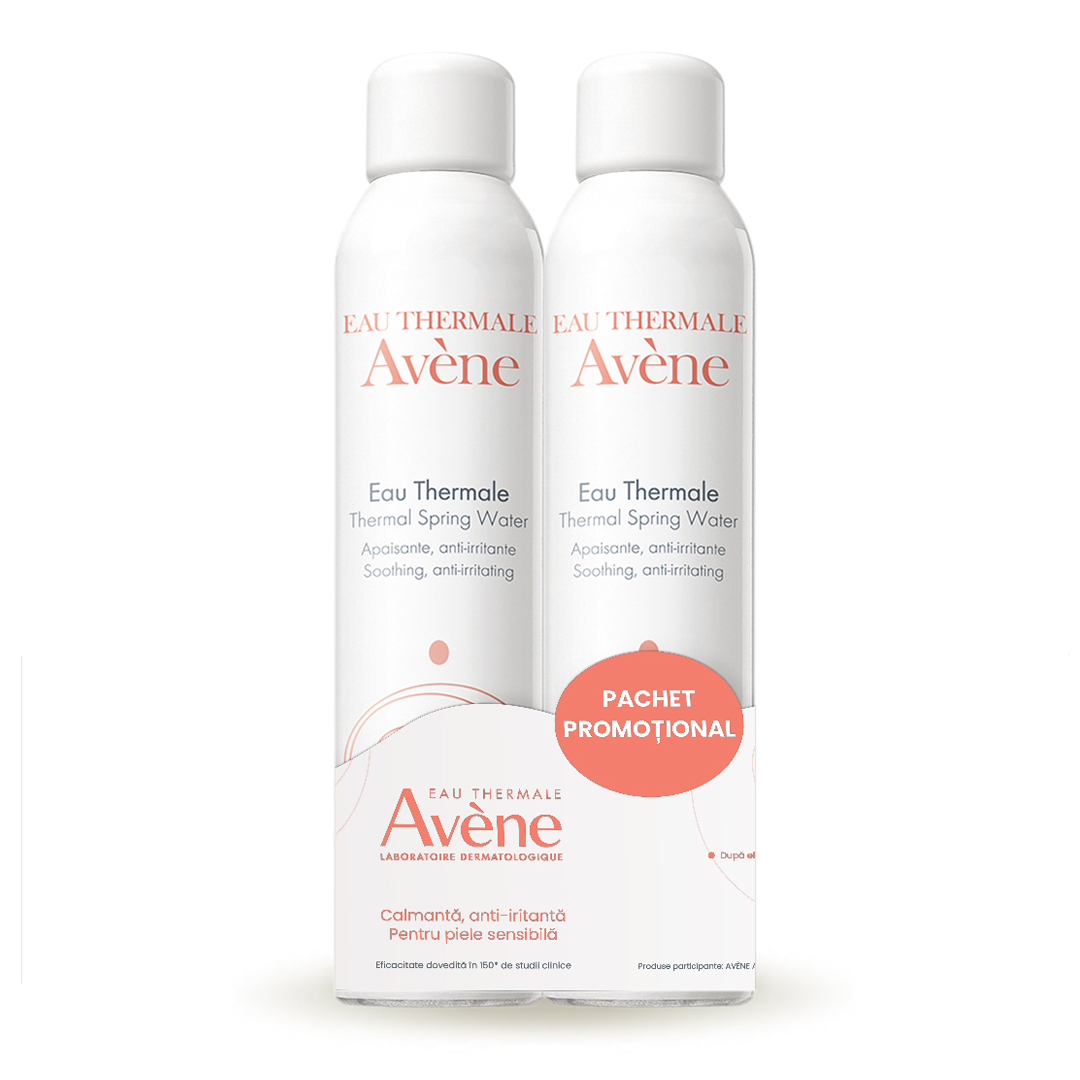 Pachet: Apa termala spray 1 + 1 (-70% reducere la al doilea produs), 300 ml, Avene