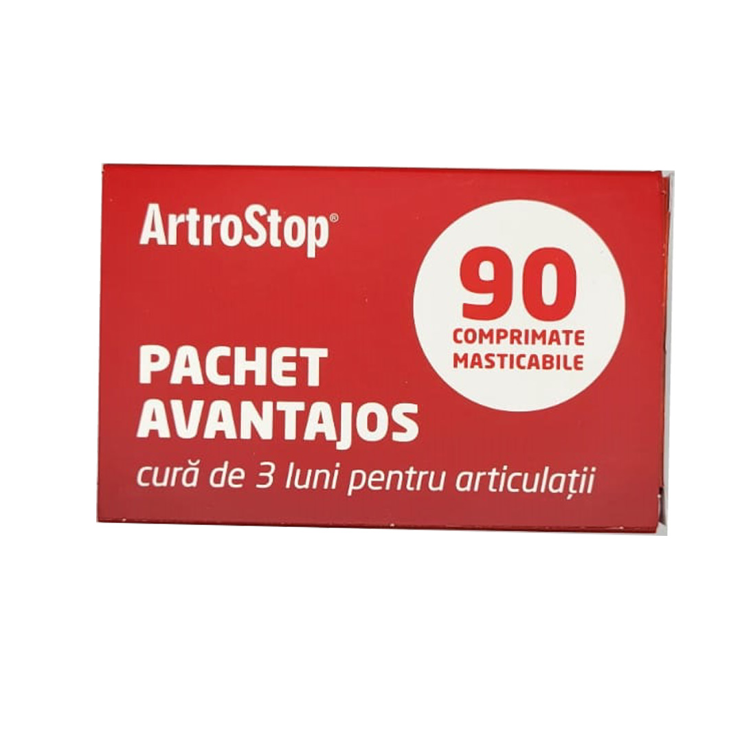 Pachet: ArtroStop, lamaie, 3 x 30 comprimate masticabile, Stada