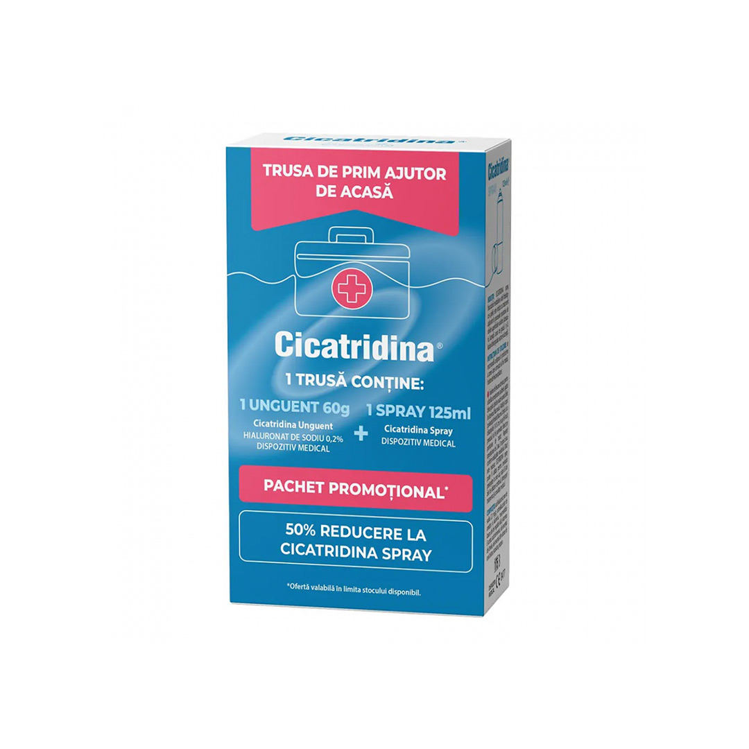 Pachet: Cicatridina Spray, 125 ml + Cicatridina Unguent, 60 g