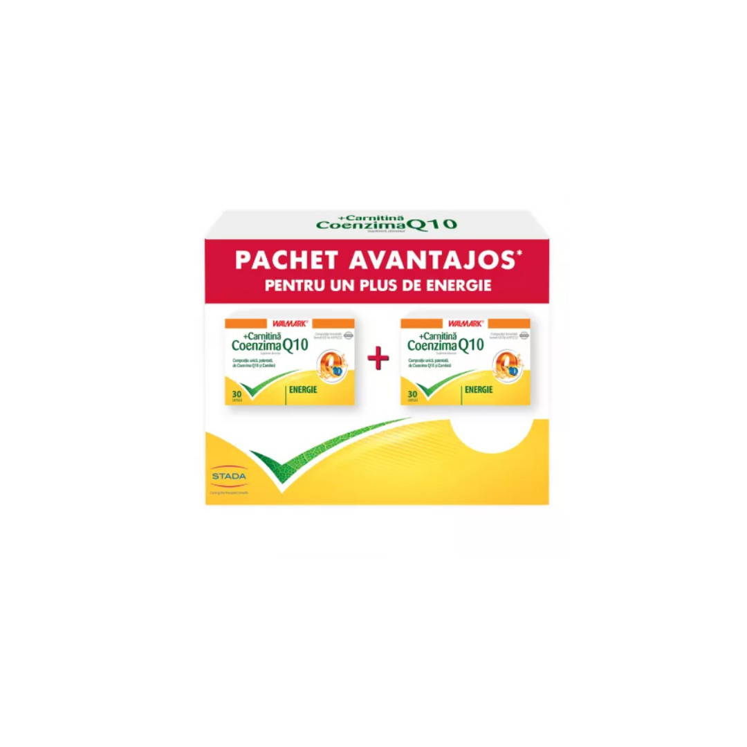 Pachet: Coenzima Q10 cu Carnitina, 30 + 30 capsule, Walmark