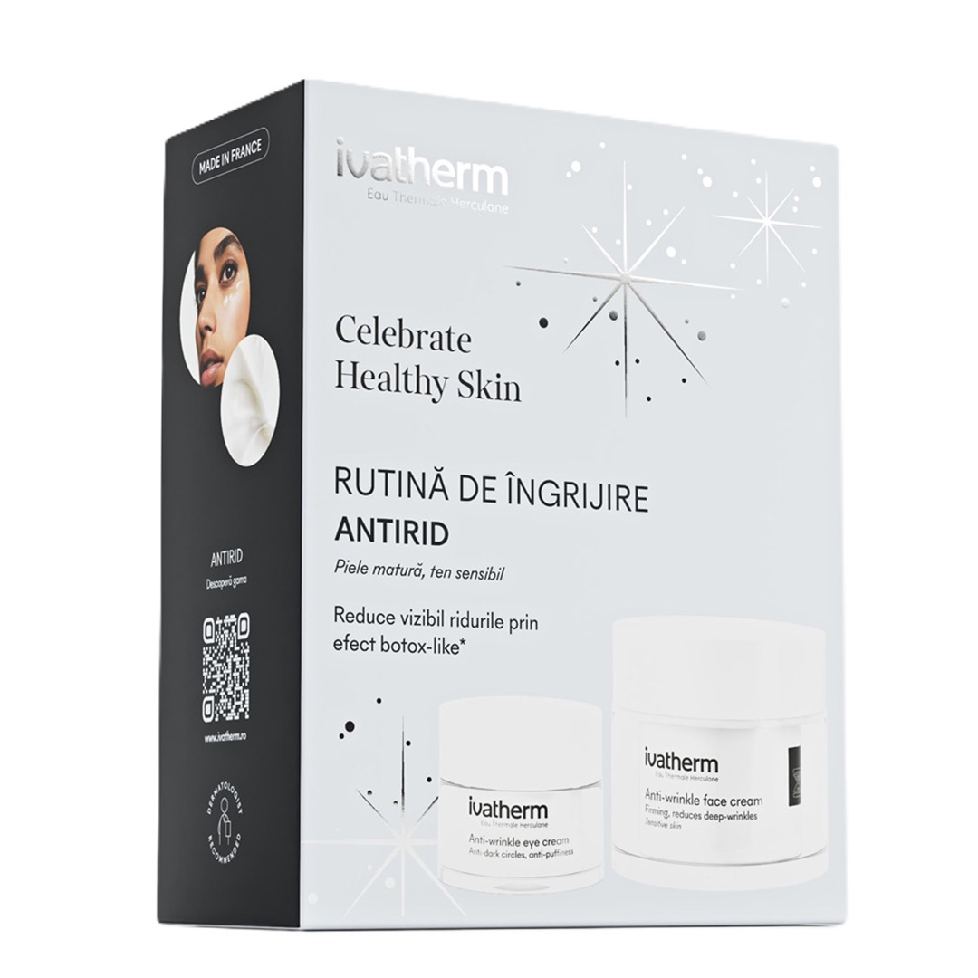 Pachet: Crema de fata antirid 50 ml + Crema contur de ochi antirid si anticearcan 15 ml, Ivatherm