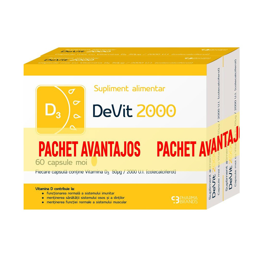 Pachet: DeVit 2000, 60 capsule + 60 capsule, Pharma Brands