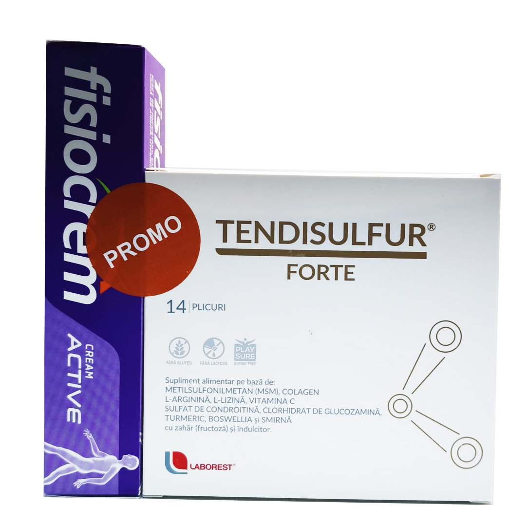 Pachet: Fisiocrem crema activa + Tendisulfur forte, Uriach