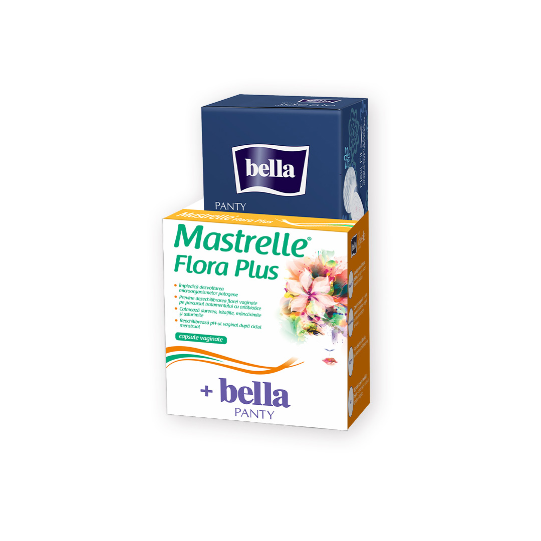 Pachet Mastrelle Flora Plus, 10 capsule + Bella Panty Ideale, 28 bucati, Fiterman