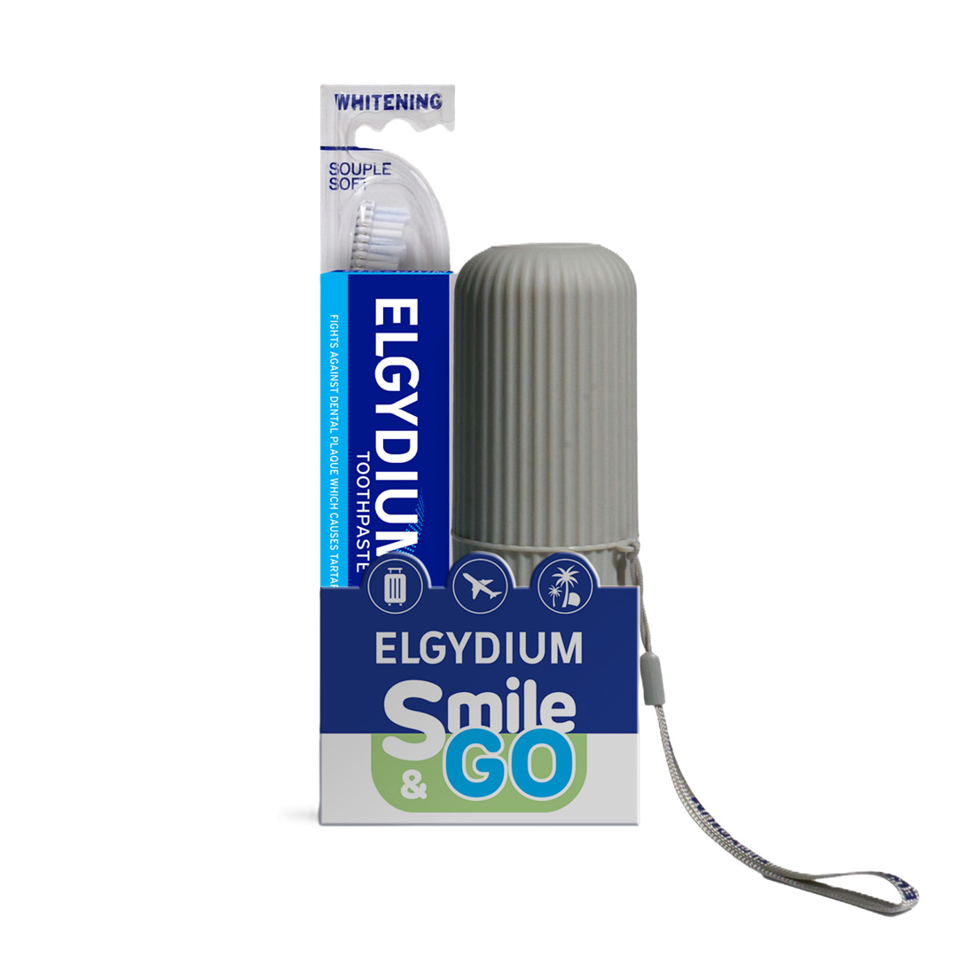 Pachet: Pasta de dinti antiplaca 75 ml + Periuta pentru dinti sensibili 1 bucata + Suport din plastic sub forma cilindrica 1 bucata, Elgydium