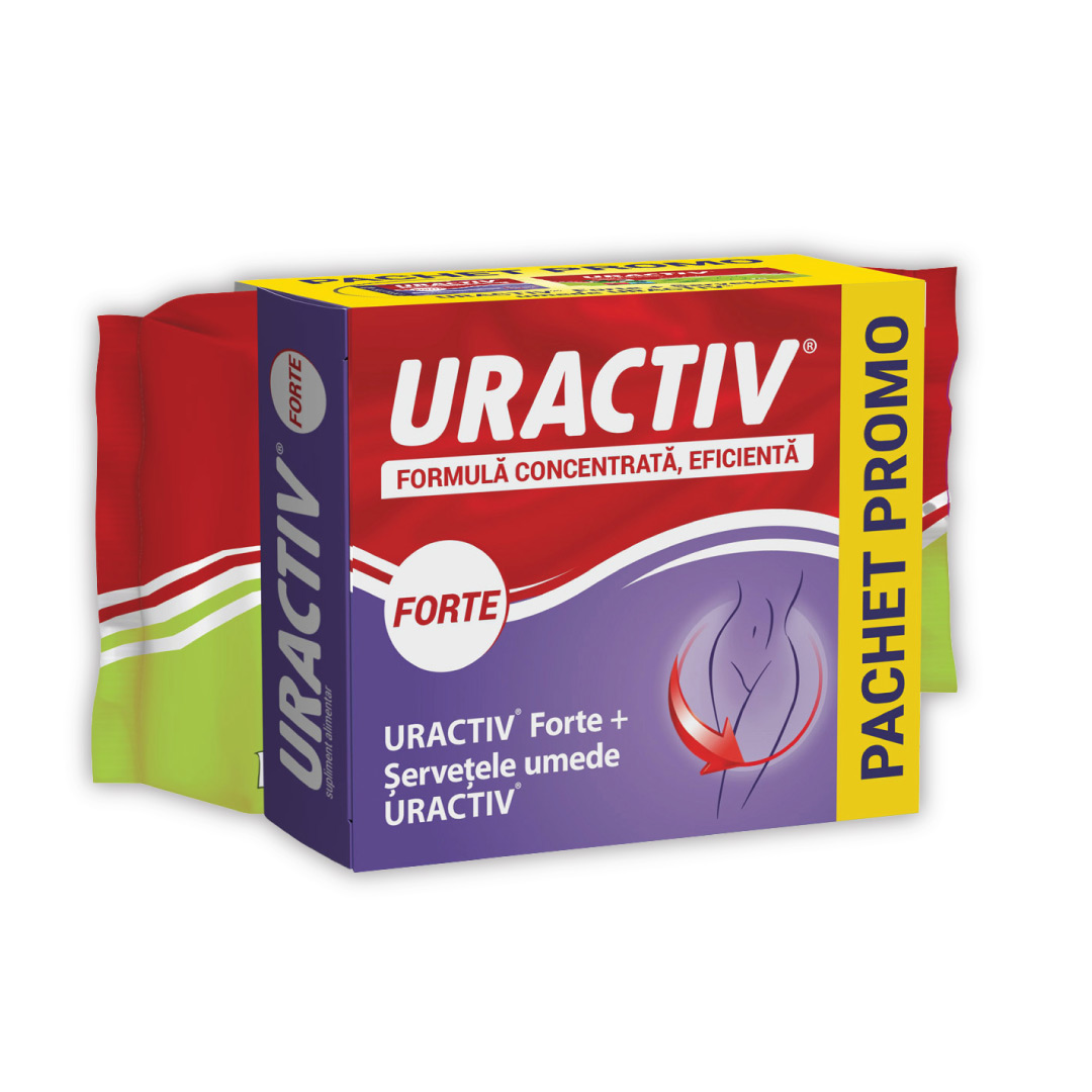 Pachet: Uractiv Forte 20 comprimate + Servetele umede Uractiv 20 bucati, Terapia