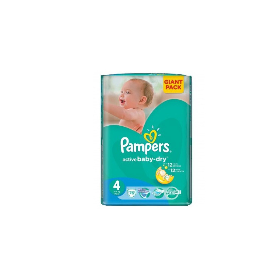 Scutece Pampers Active Baby Dry 4, 7-14 kg, 76 bucati