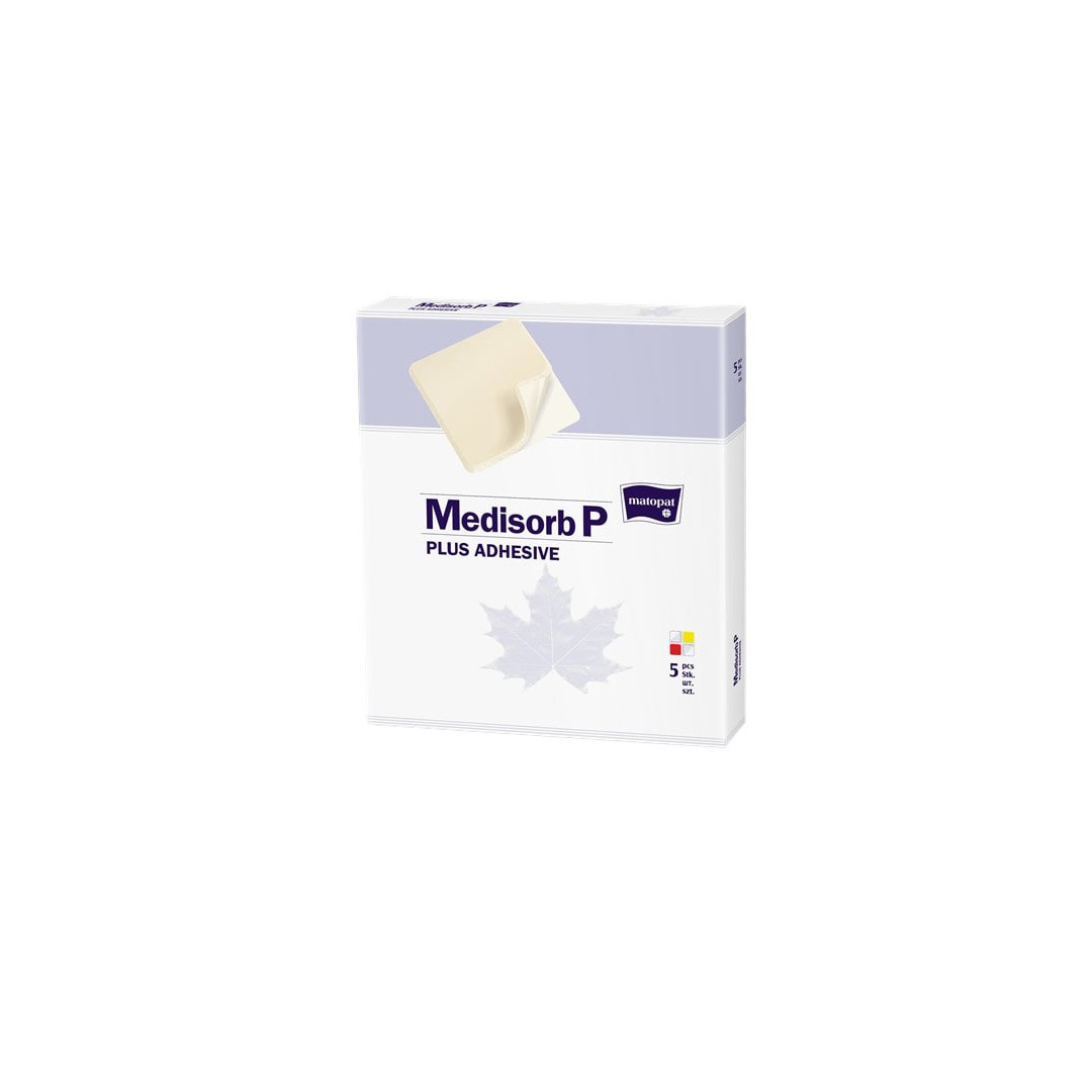 Pansament absorbant, poliuretan, Medisorb P Plus Adhesive, 15 x 15cm, 5 bucati, Matopat