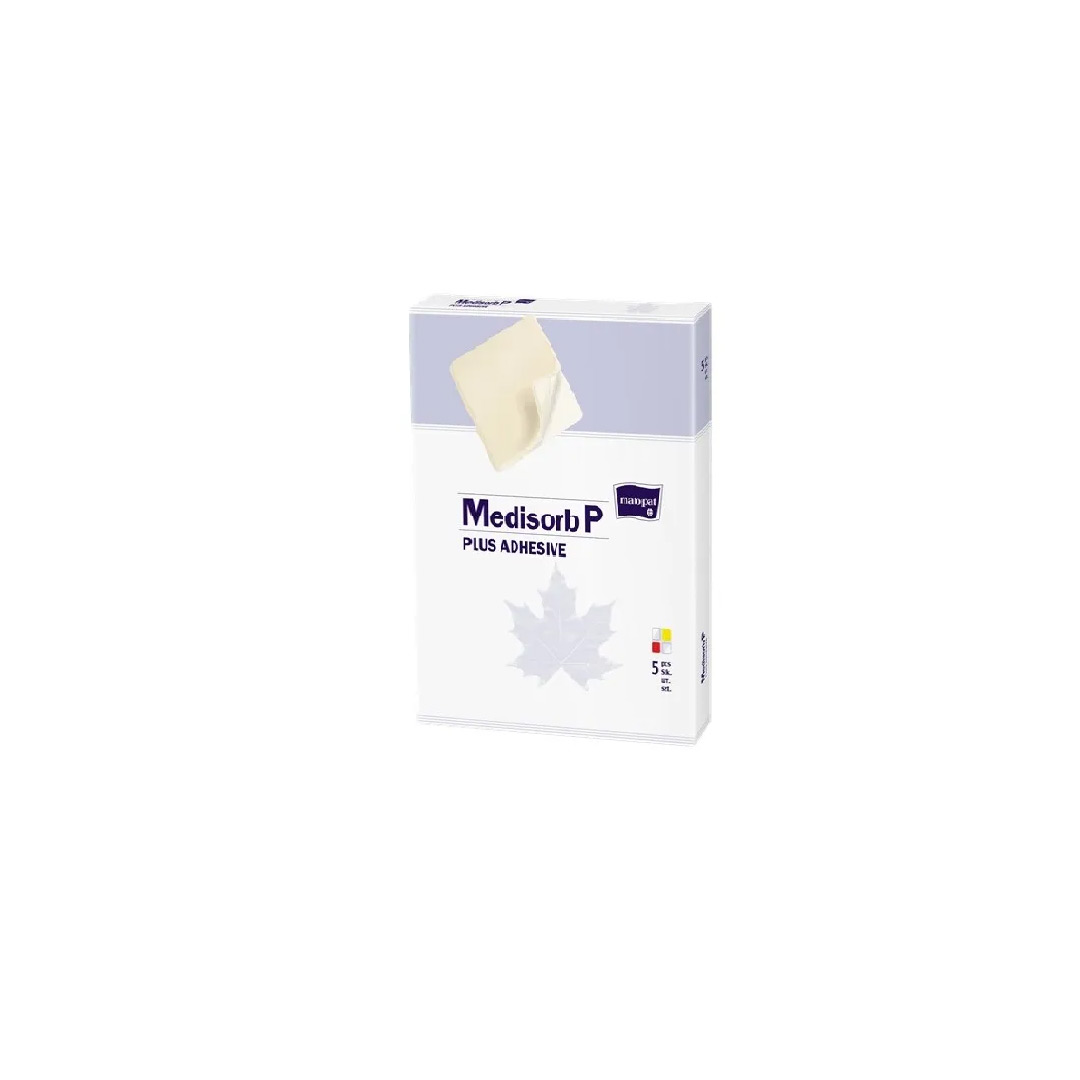 Pansament adeziv steril, din poliuretan, Medisorb P Plus Adhesive 20 x 20 cm, 5 bucati, Matopat