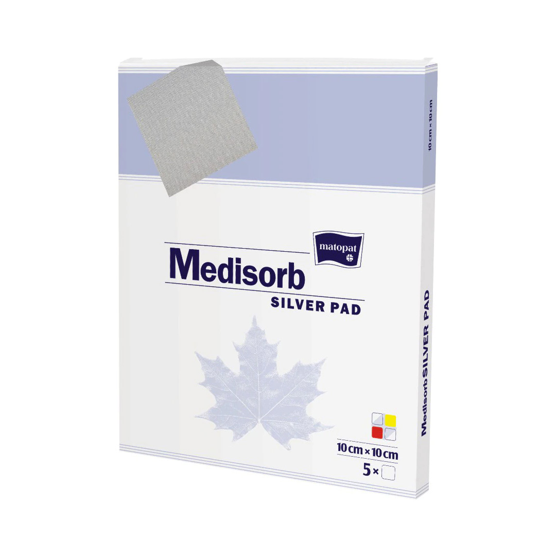 Pansament cu argint Medisorb Silver Pad, 10 x 10 cm, 5 bucati, Matopat