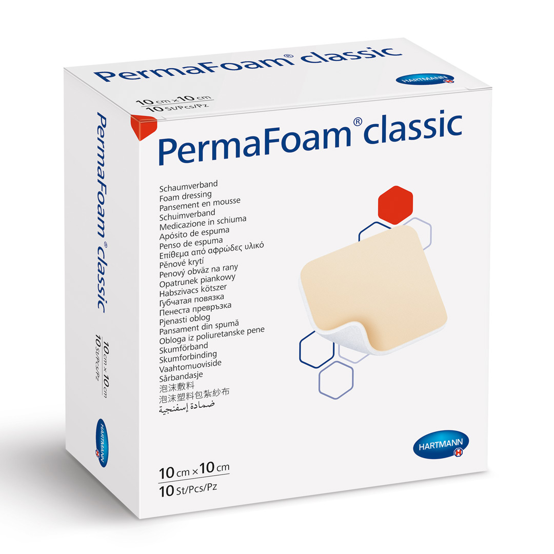 Pansament steril PermaFoam Clasic 10x10 cm, 1cutie/10 bucati, Hartman