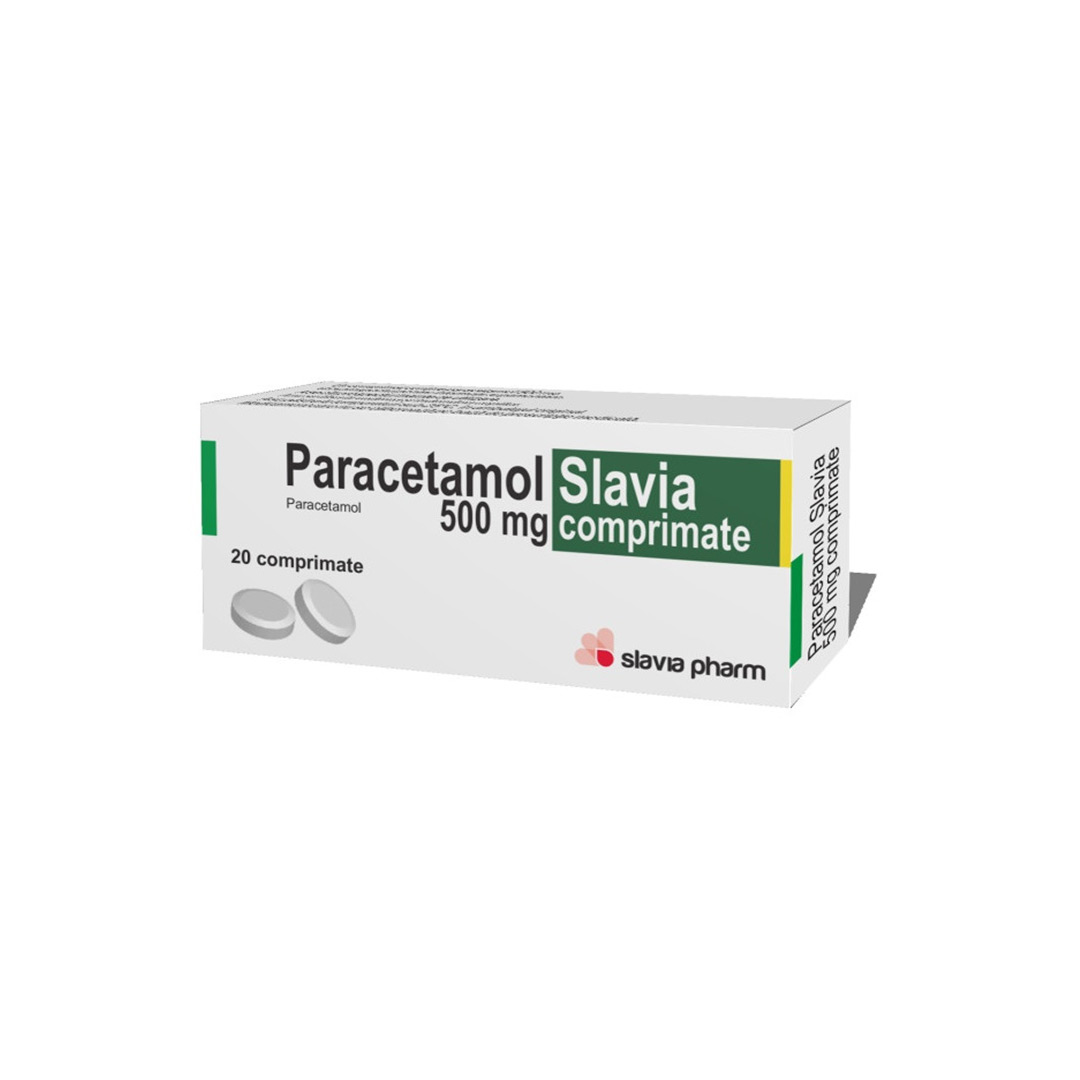 Paracetamol 5, 500 mg, 20 comprimate, Slavia Pharm