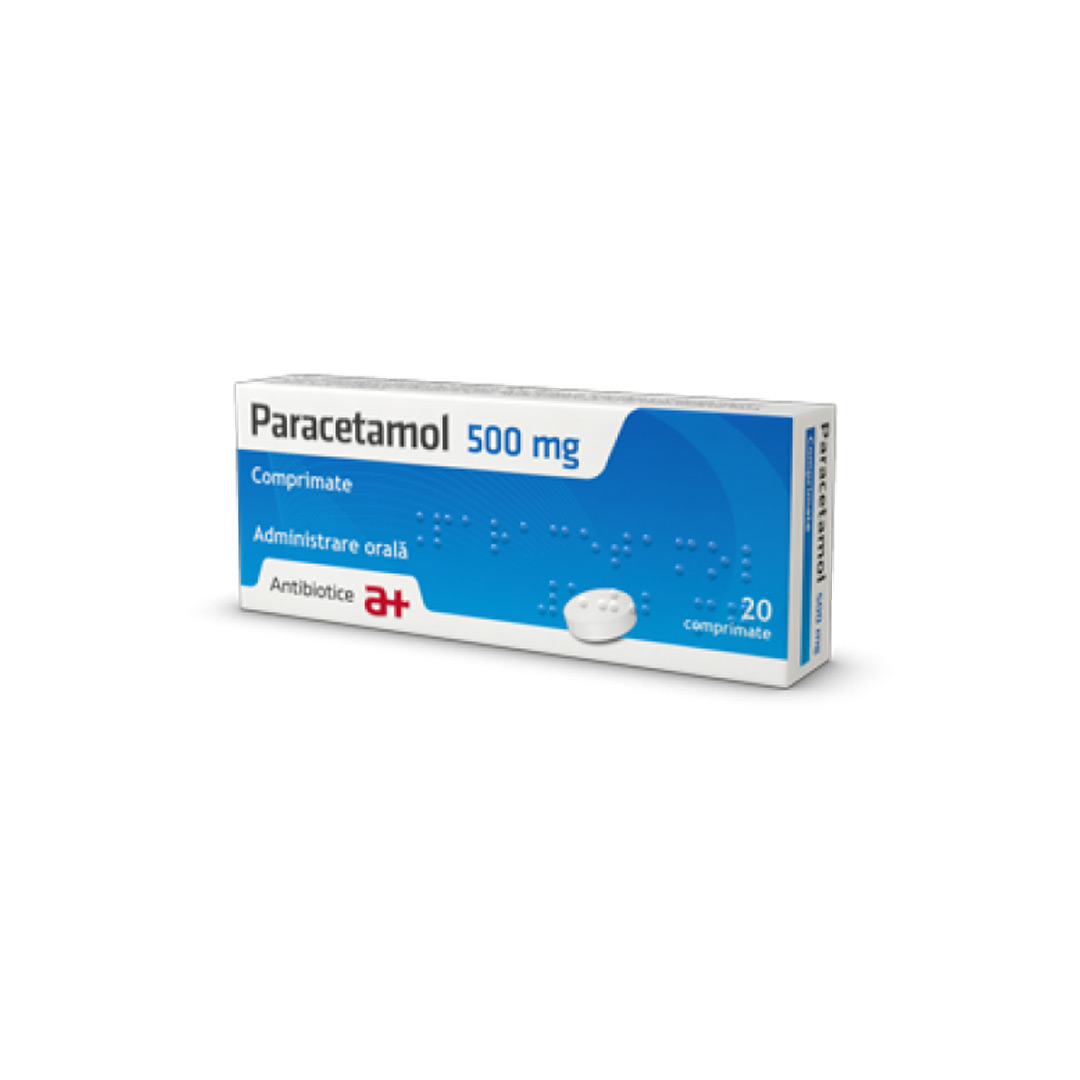 Paracetamol 500 mg, 20 comprimate, Antibiotice S.A.