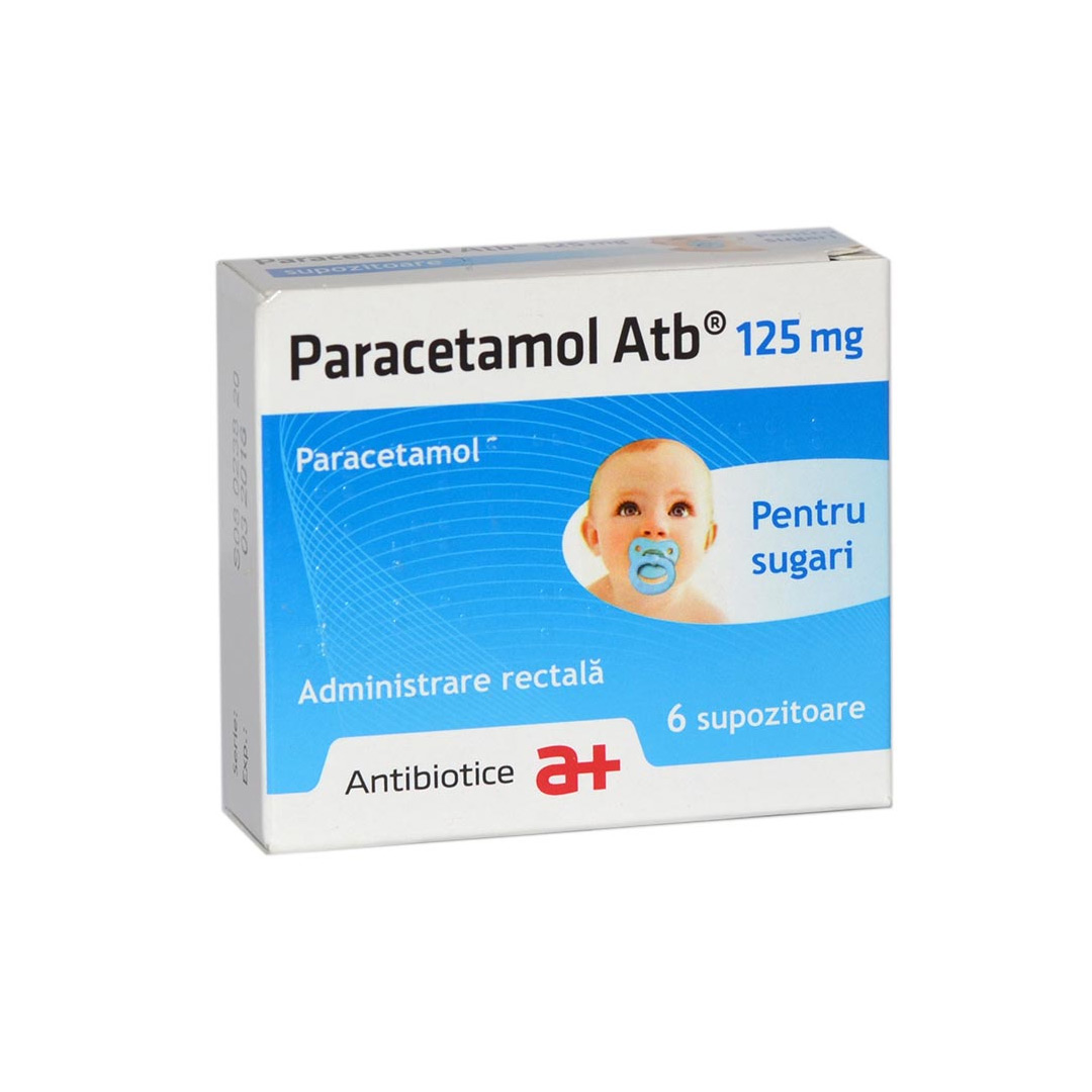 Paracetamol ATB 125 mg, pentru sugari, 6 supozitoare