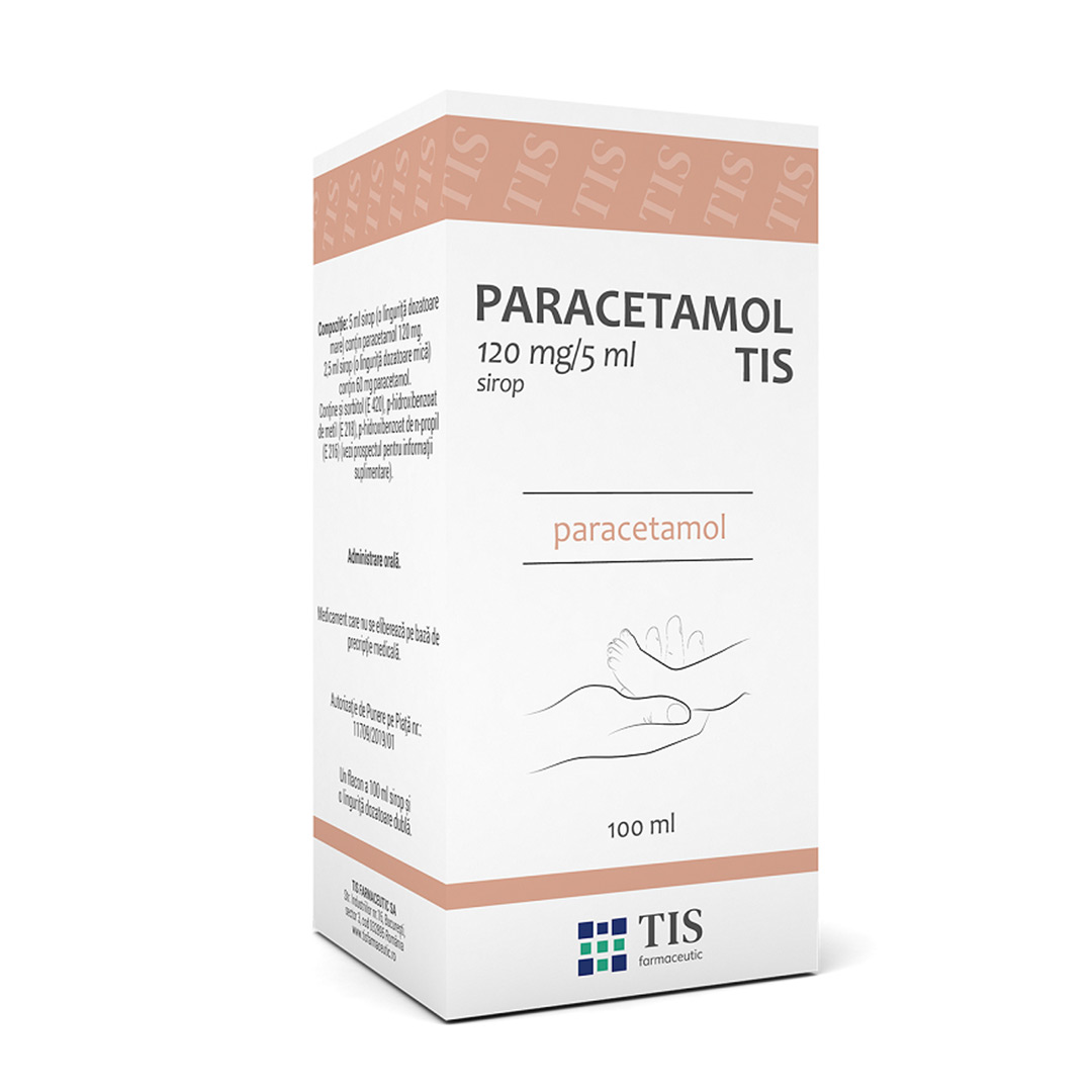 Paracetamol Tis pentru copii, 120 mg/5 ml, 100 ml, Tis Farmaceutic