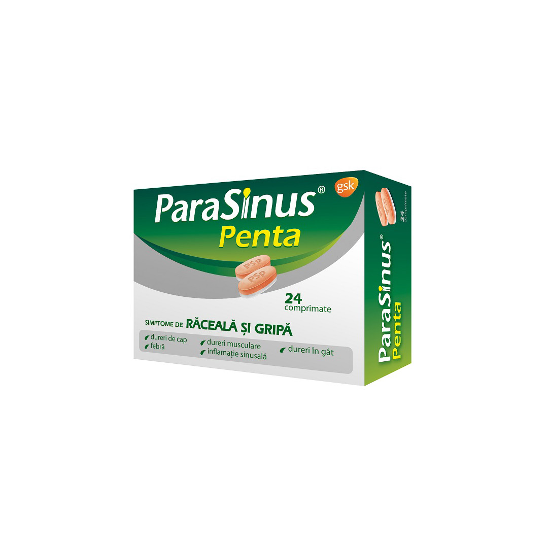 shortness of breath binary virtual Parasinus Penta, 24 comprimate, Gsk - FarmaciaBajan.ro