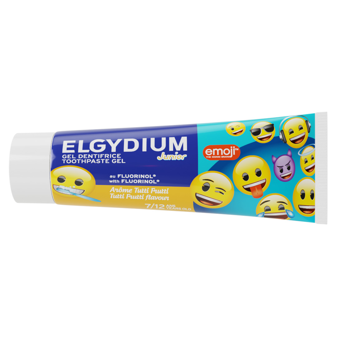 Pasta de dinti cu aroma tutti frutti Emoji, 7-12 ani, 50 ml, Elgydium