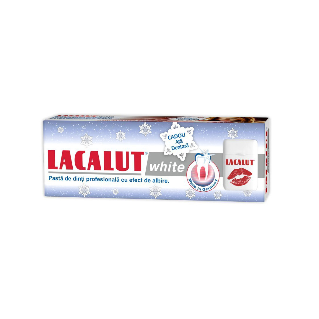 Pasta de dinti Lacalut White 75 ml + ata dentara Cadou