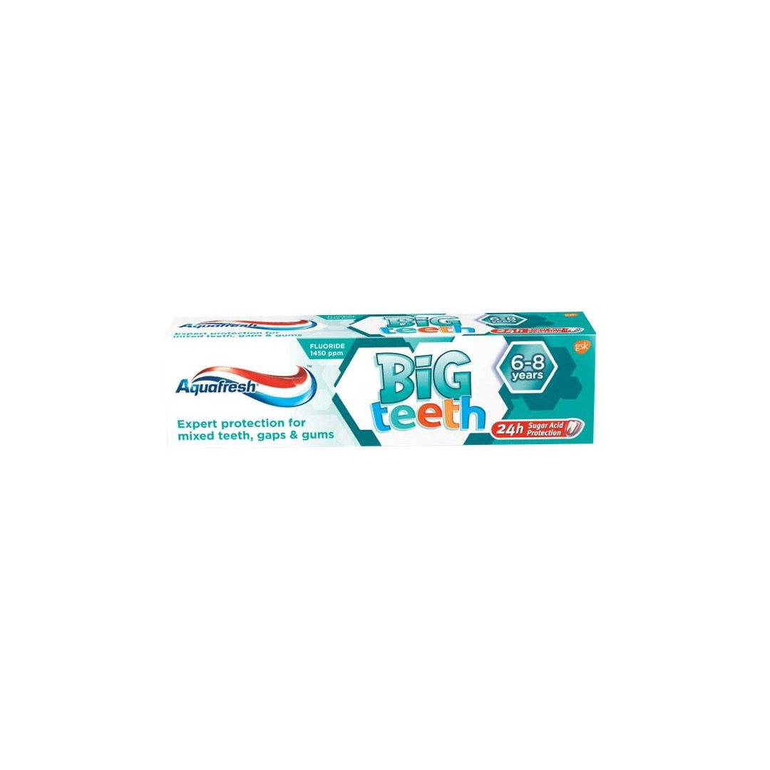 Pasta de dinti pentru copii big teeth, 6-8 ani, 50 ml, Aquafresh