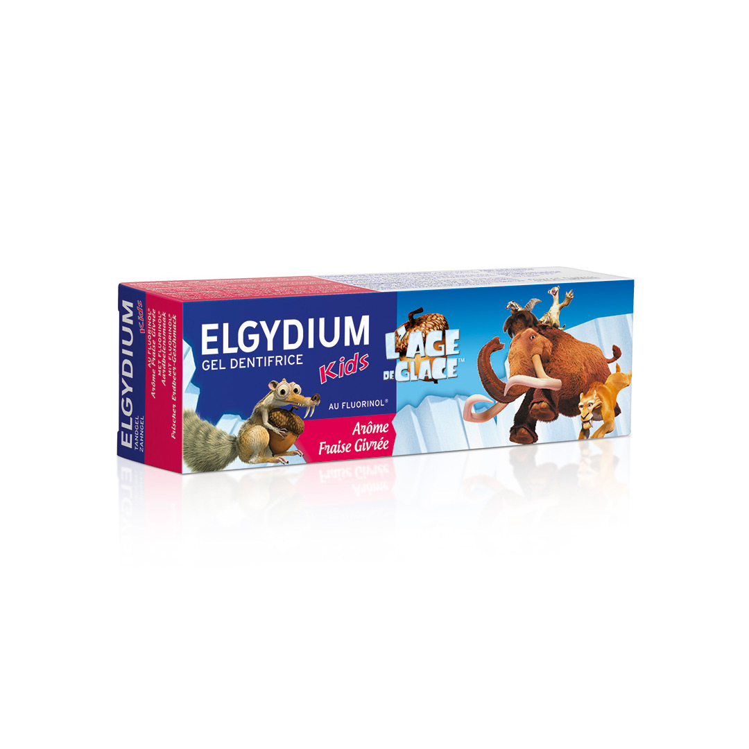 Pasta de dinti pentru copii cu aroma de capsuni Ice Age, 3-6 ani, 50 ml, Elgydium Kids