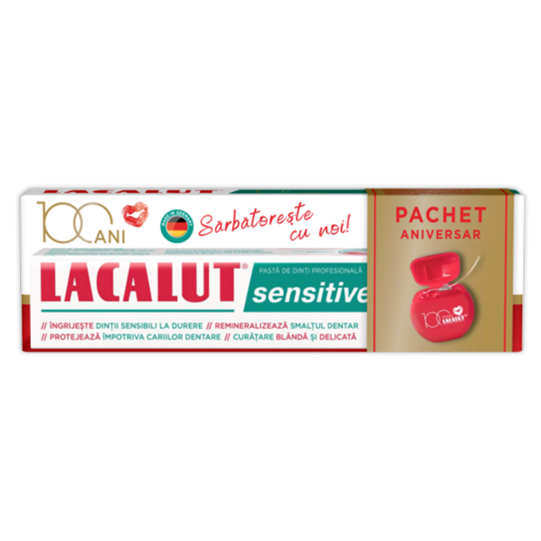 Pasta de dinti Sensitive 75ml + ata dentara, Theiss Naturwaren