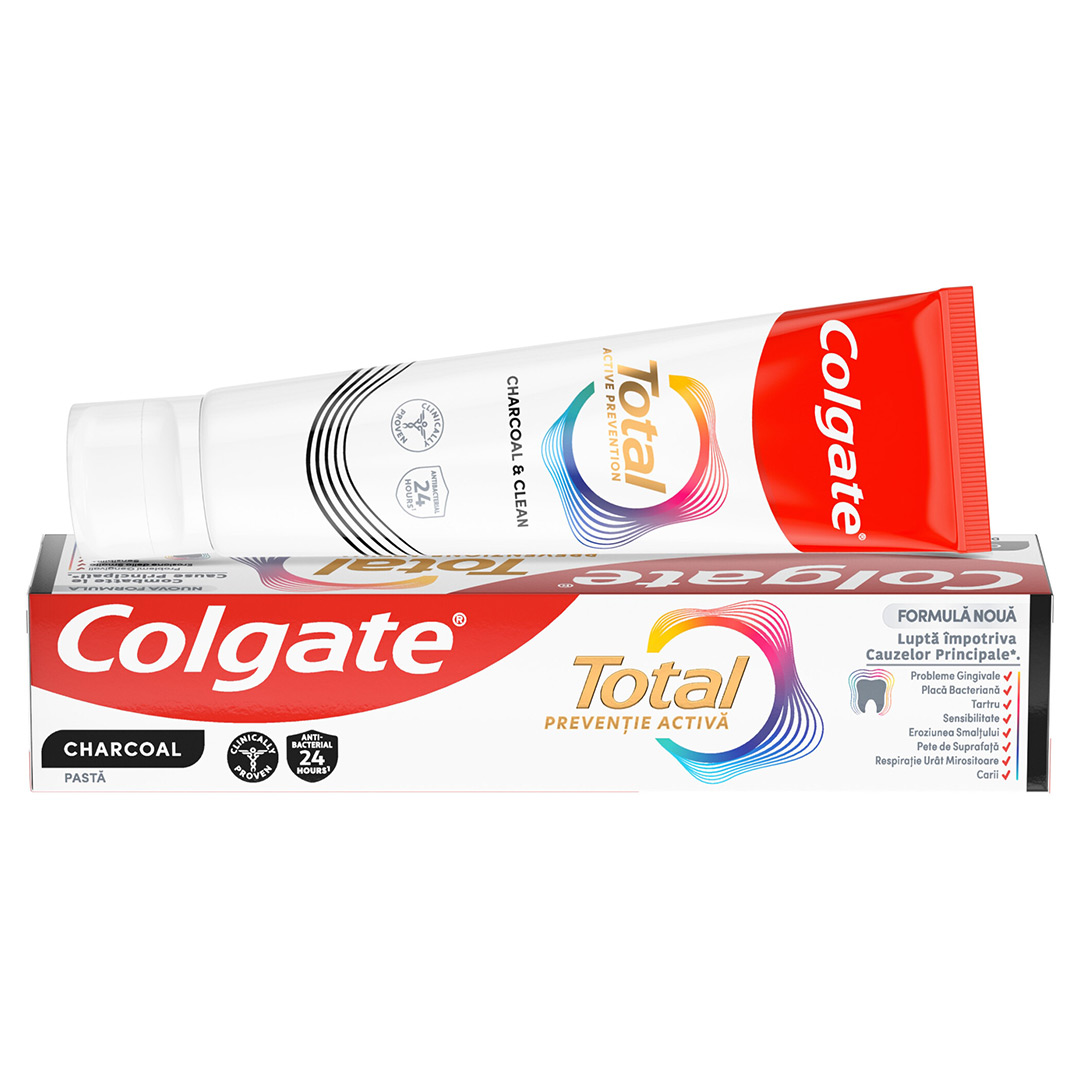 Pasta de dinti Total Charcoal & Clean pentru protectie si curatare completa, 100 ml, Colgate