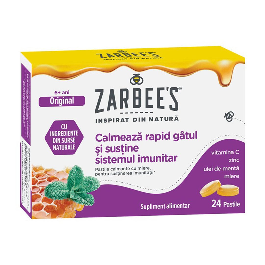 Pastile pentru dureri de gat Zarbee`s, 24 pastile, Kenvue