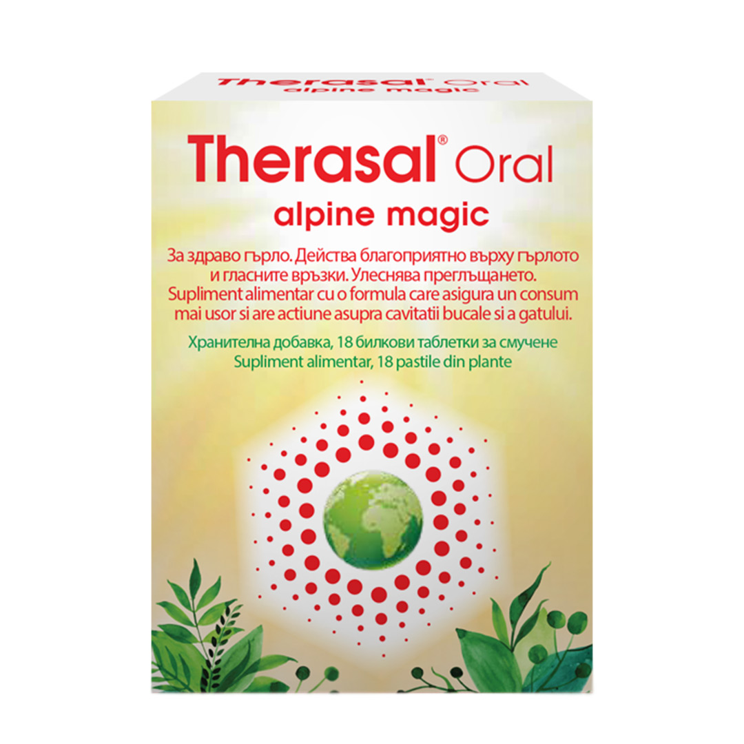 Pastile pentru supt din plante Therasal Oral Alpine Magic, 18 pastile, Vedra