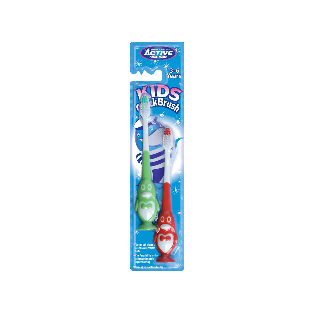 Periuta de dinti pinguin pentru copii 3 - 6 ani, 2 bucati, Beauty Formulas
