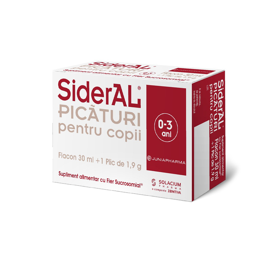 Picaturi pentru copii SiderAL, flacon 30 ml + plic 1,9 grame, Solacium Pharma