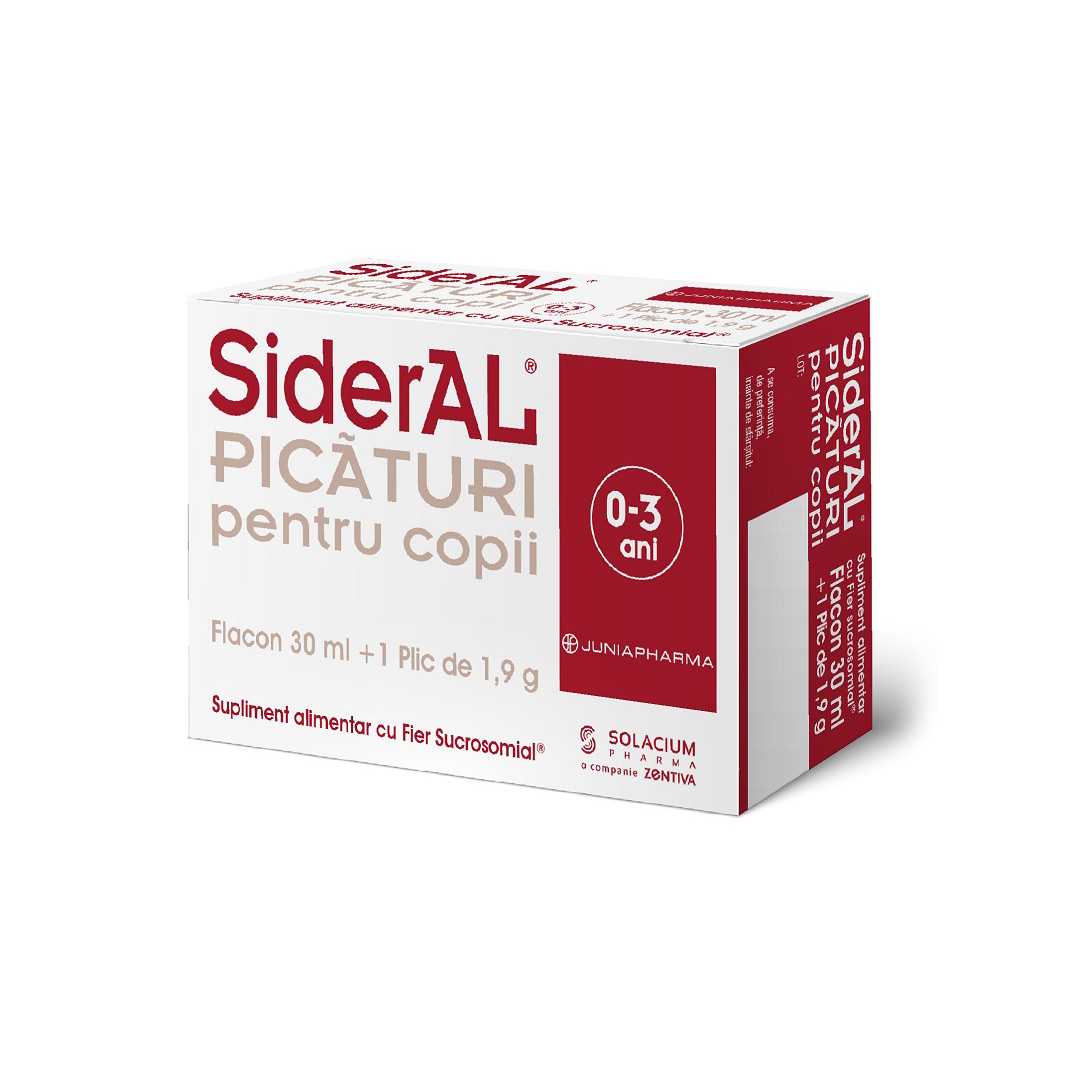 Picaturi pentru copii SiderAL, flacon 30 ml + plic 1,9 grame, Solacium Pharma