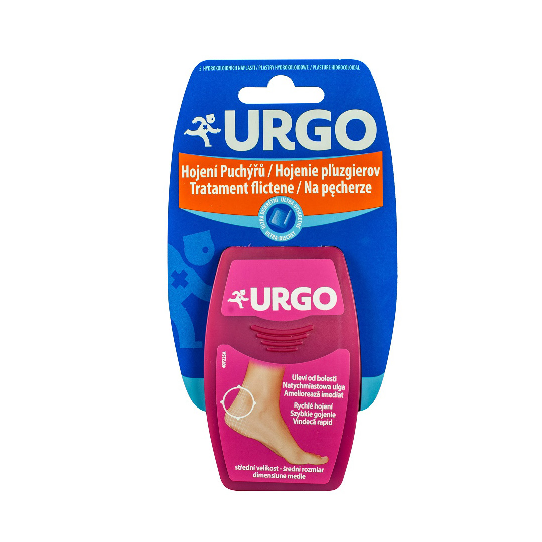 Plasturi mediu pentru tratament flictene Ultra Discret, 5 plasturi, Urgo