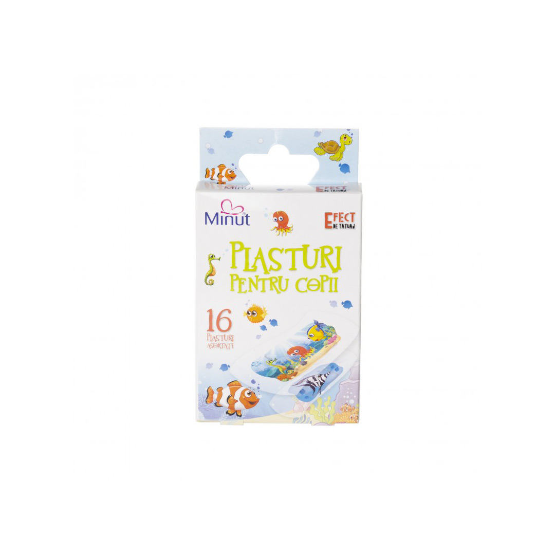 Plasturi pentru copii, Tattoo Effect, 16 bucati, Minut