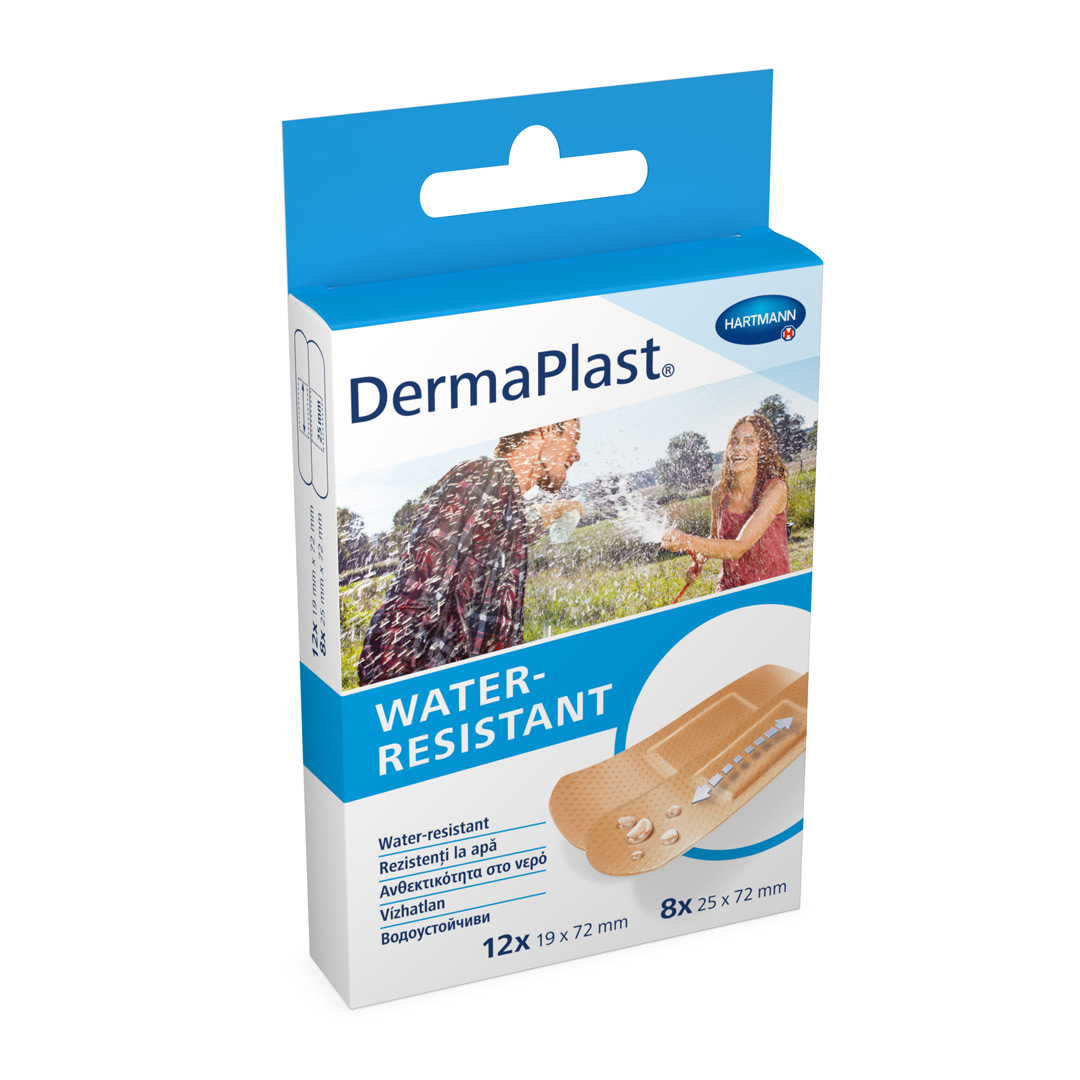 Plasturi hipoalergeni rezistenti la apa DermaPlast Water-Resistant, 20 stripuri, Hartmann