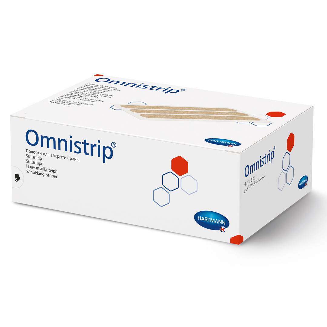 Plasturi pentru inlocuirea suturilor chirurgicale, Omnistrip, 6 x 76 mm, 1 cutie/50 bucati, 50 x 3 benzi,Hartmann