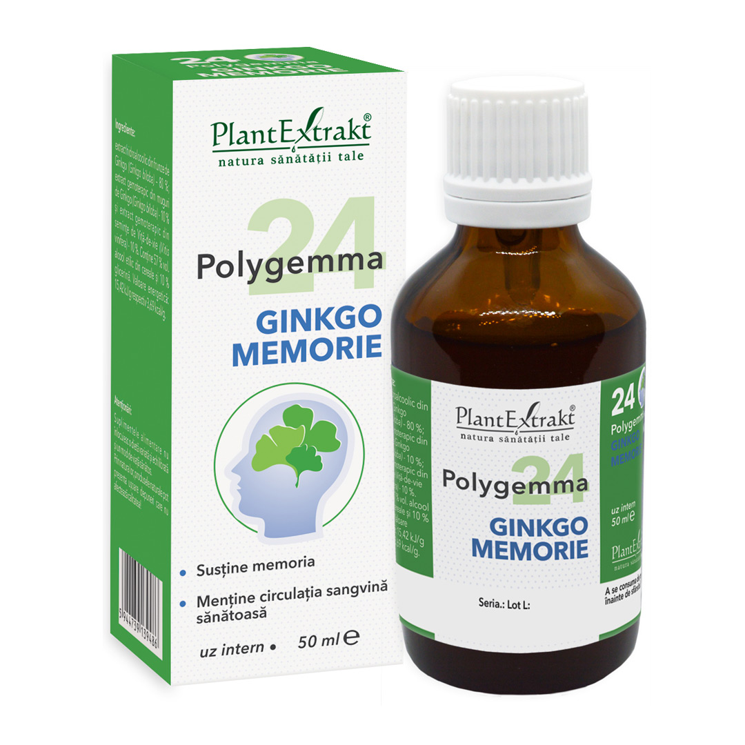 Polygemma 24 Ginkgo Memorie, 50 ml, Plant Extrakt