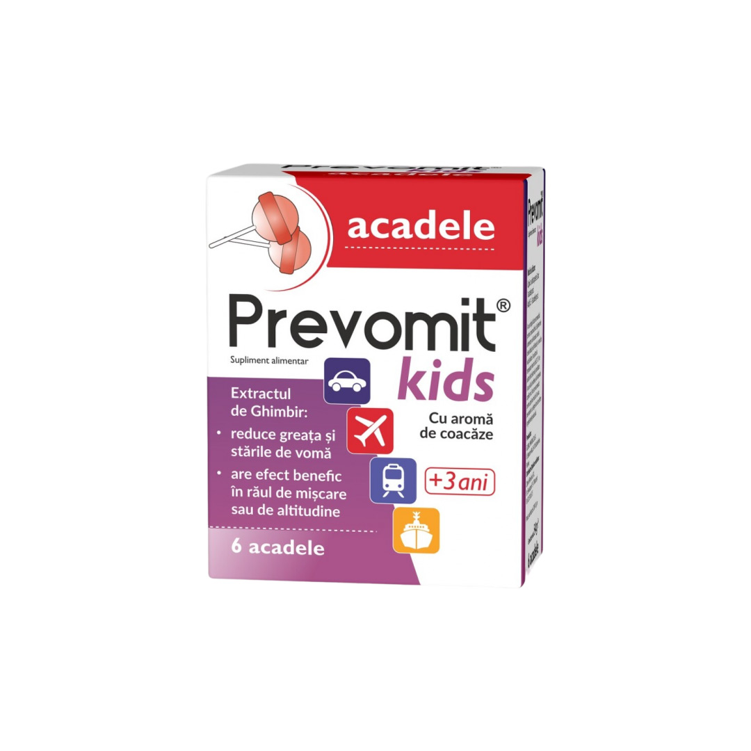 Prevomit Kids Acadele cu Aroma de Coacaze x 6 bucati, Zdrovit