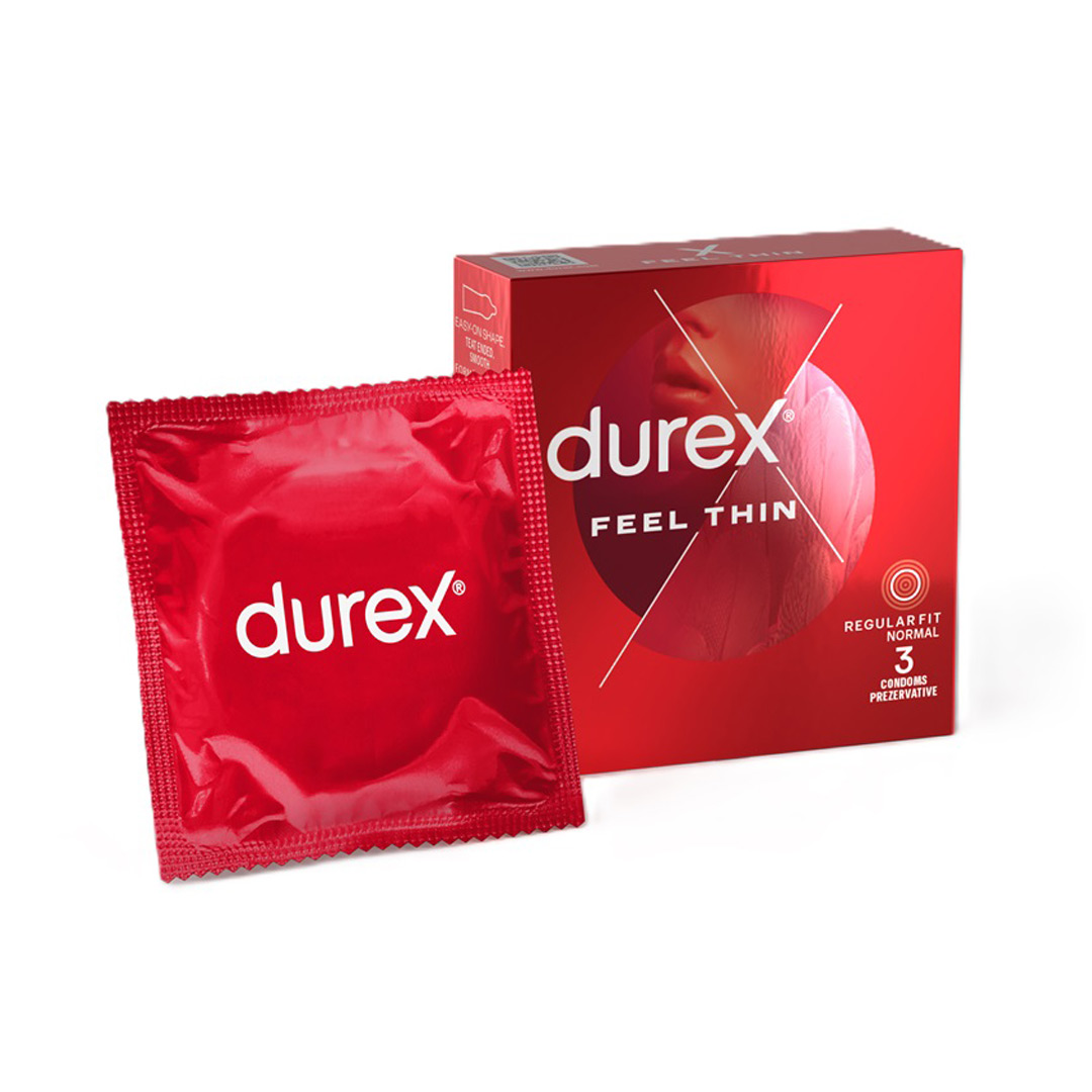 Prezervative Feel Thin, 3 bucati, Durex