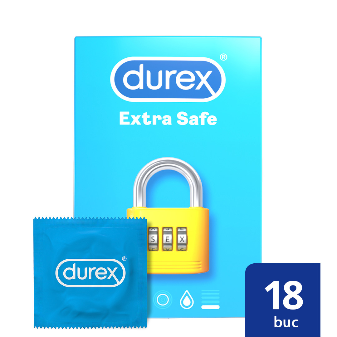 Prezervative Extra Safe, 18 bucati, Durex
