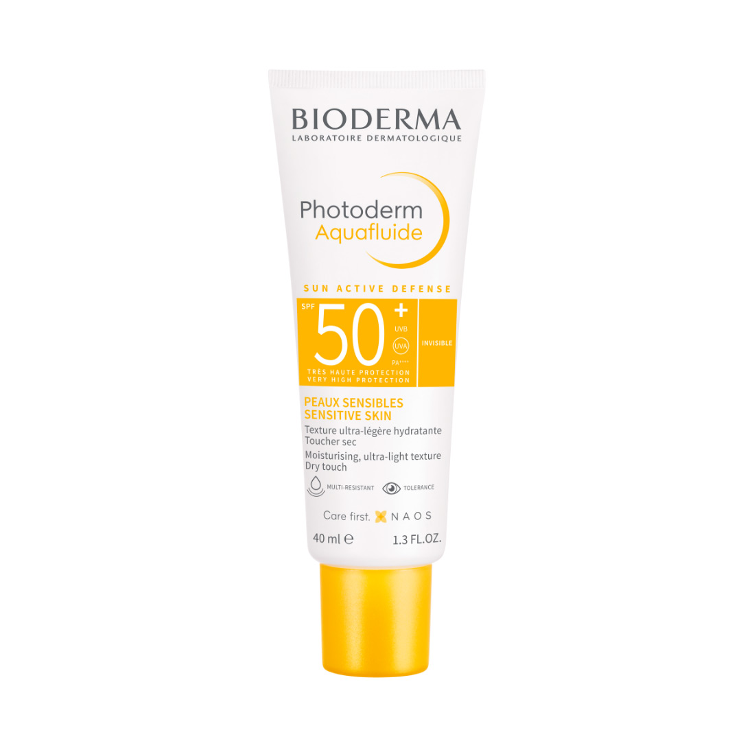 Fluid protectie solara SPF +50 Photoderm Aquafluide, 40 ml, Invisible, Bioderma 