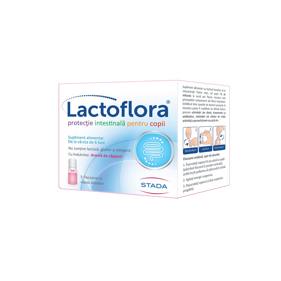 Protector intestinal pentru copii, Lactoflora, 5x7 ml, Stada