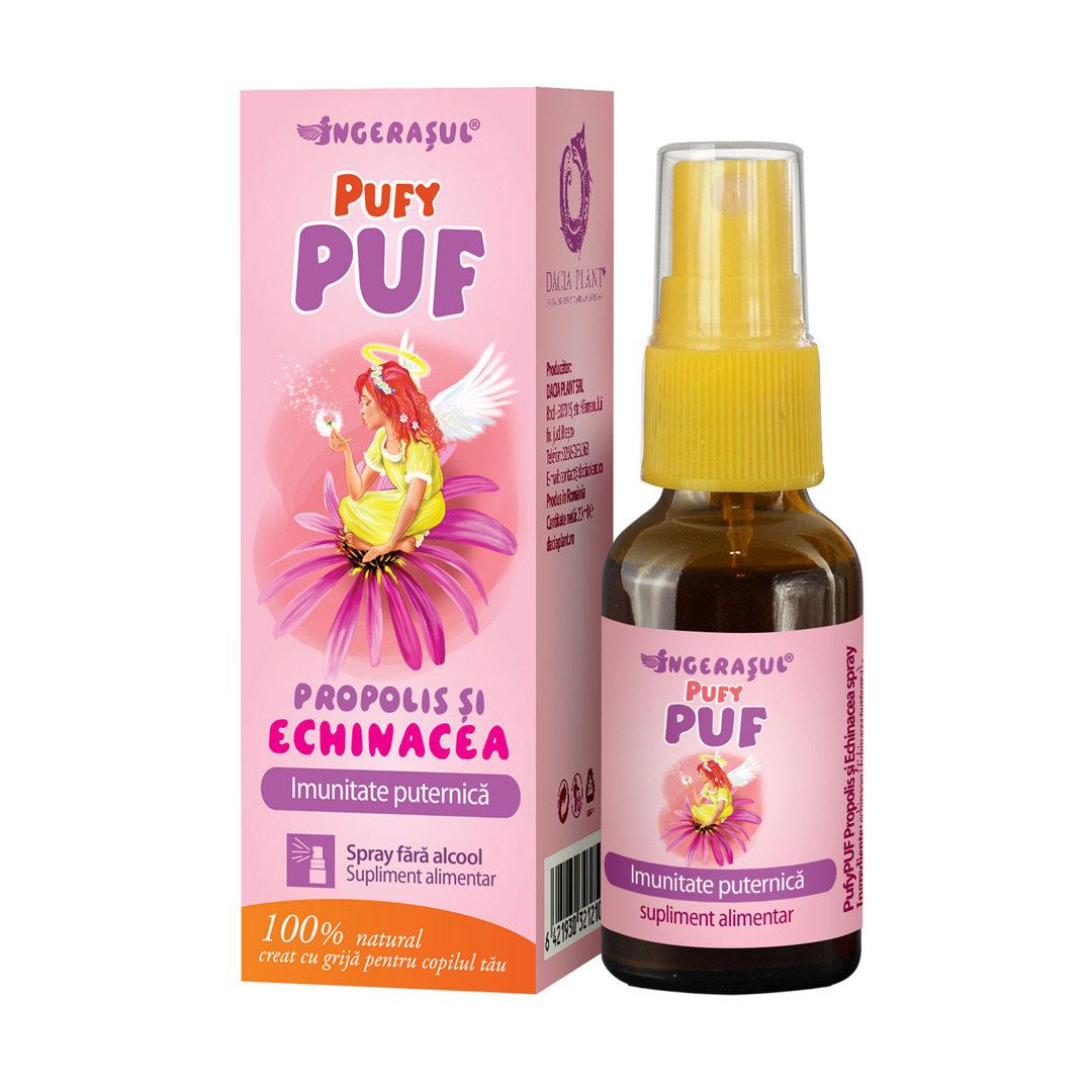 PufyPUF propolis si echinacea spray, 20 ml, Dacia Plant