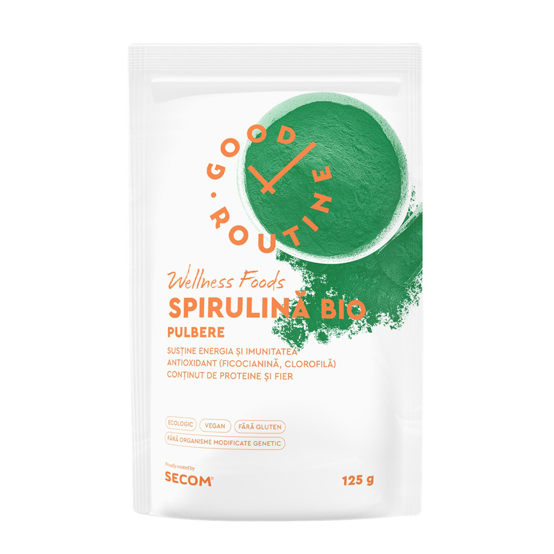 Pulbere de Spirulina Bio Good Routine, 125 g, Secom