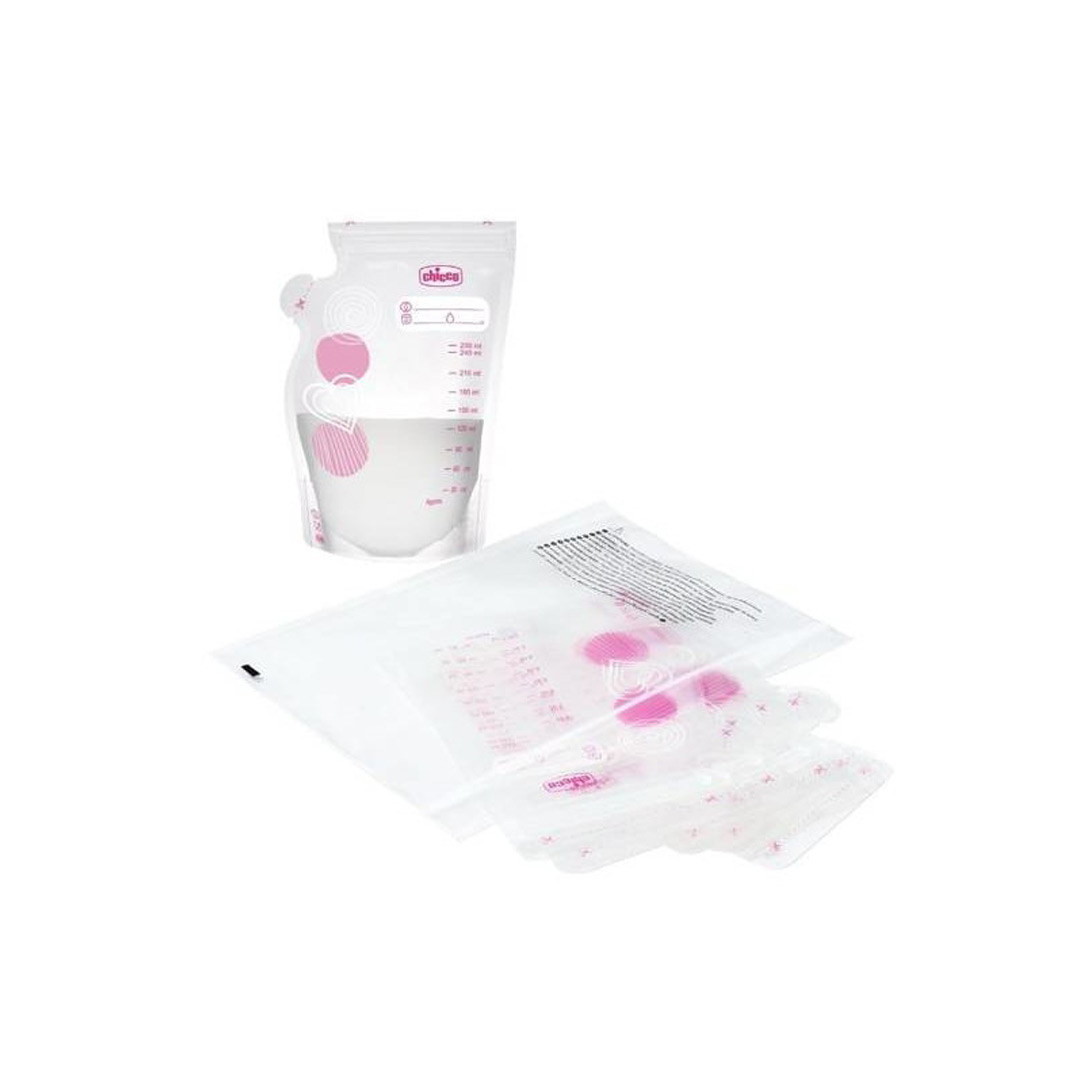 Pungi de depozitare a laptelui, Gradat, 30 bucati, Transparent/Roz, Chicco